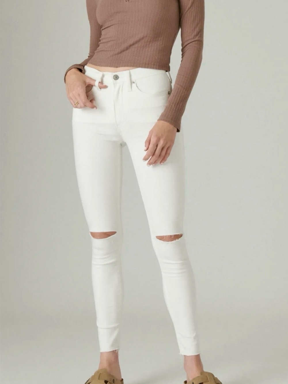 Lucky Brand High Rise Skinny Bridgette White Jeans